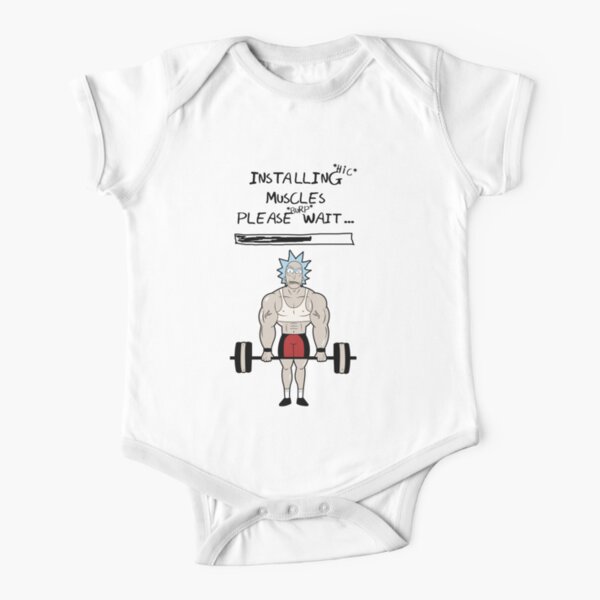 Rick and Morty. Installing muscles. Short Sleeve Baby One-Piece