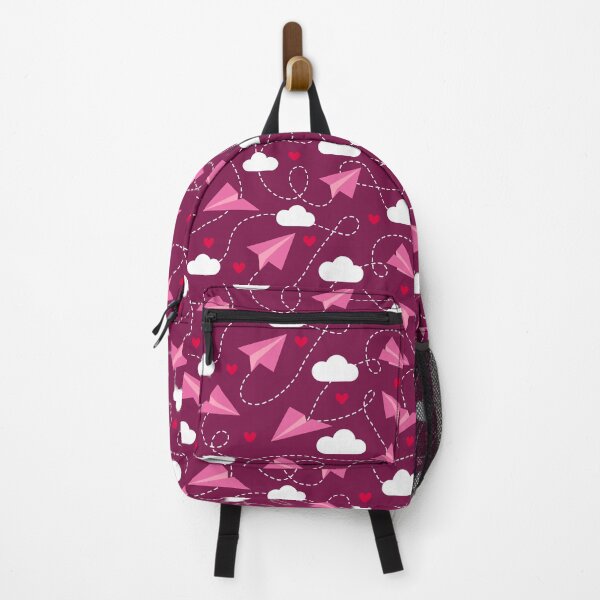 Item preview, Valentine's hearts paper airplanes love clouds burgundy designed and sold by Dana Du.