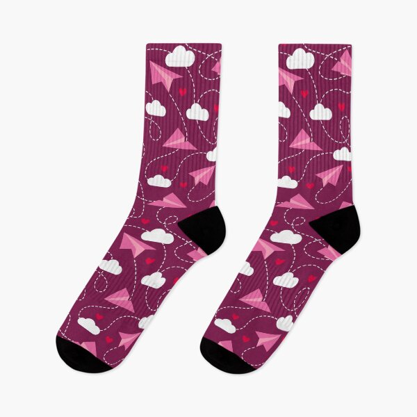Item preview, Valentine's hearts paper airplanes love clouds burgundy designed and sold by Dana Du.