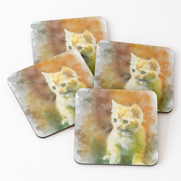 Item preview, Cutest kitten. Digital textured watercolor painting designed and sold by Vivid Studio.