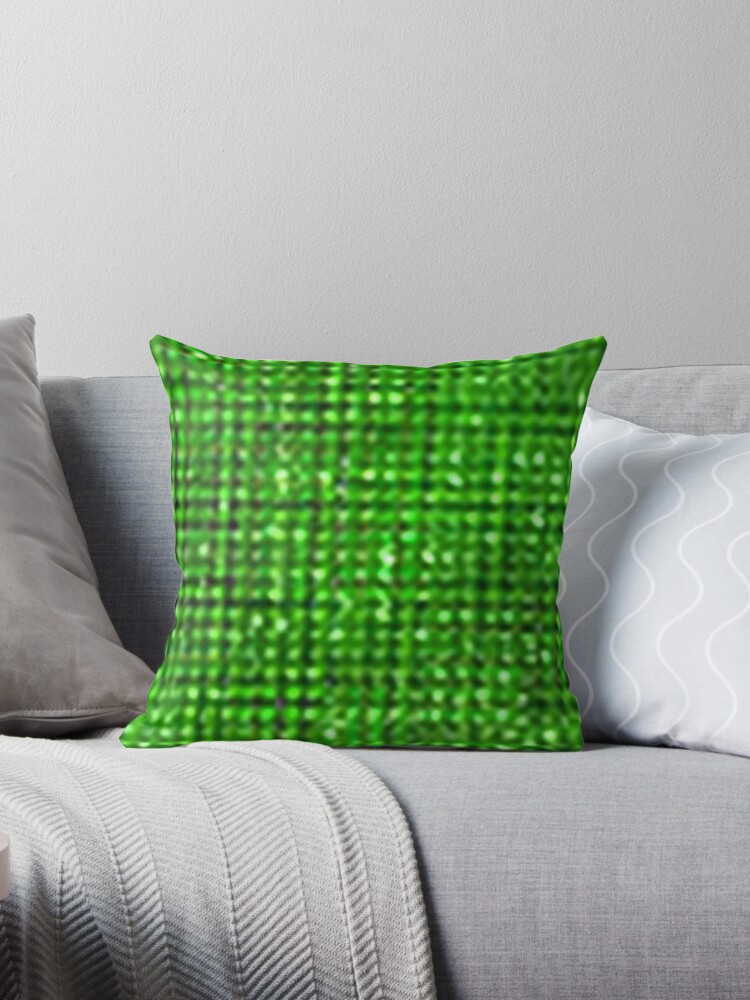 Green sequins, Shiny green pattern, sparkly, shimmering, green rhinestones,  emerald slippers, emeralds  Throw Pillow for Sale by Nostrathomas66