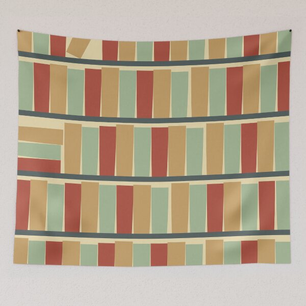 Item preview, bookshelf (light and dark green, golden and reddish brown, cream) designed and sold by kim tang.