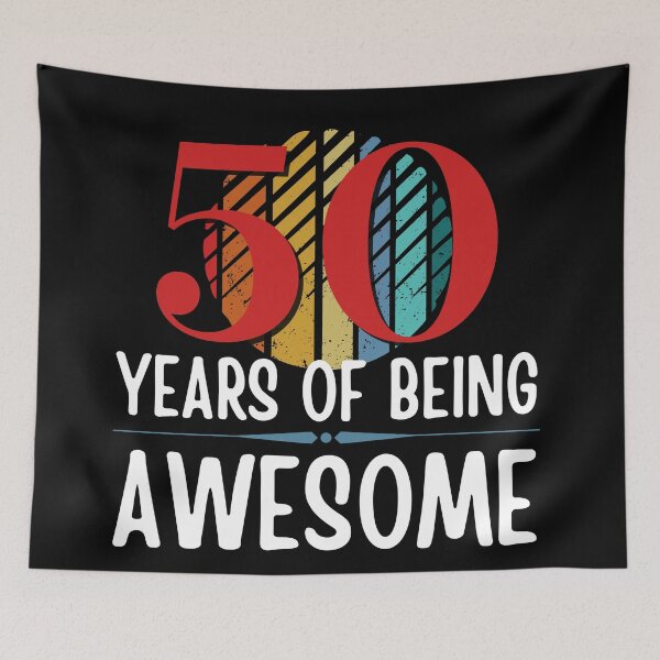 Item preview, 50 Years of Being Awesome, Funny 50th Birthday with Retro Sunset, Milestone Birthday Gift designed and sold by Auntieck.