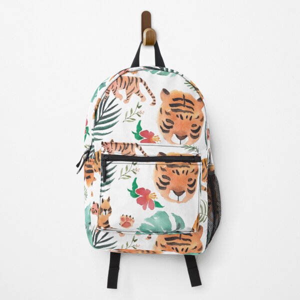 Item preview, Tiger and fruit watercolour pattern designed and sold by nananstudio.