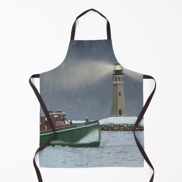 Item preview, Historic Buffalo Harbor Steam Tugboat and Lighthouse designed and sold by abbottoons.