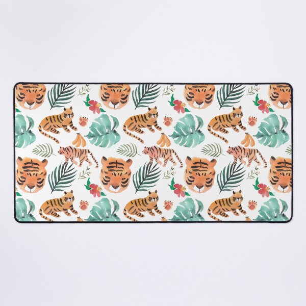 Item preview, Tiger and fruit watercolour pattern designed and sold by nananstudio.