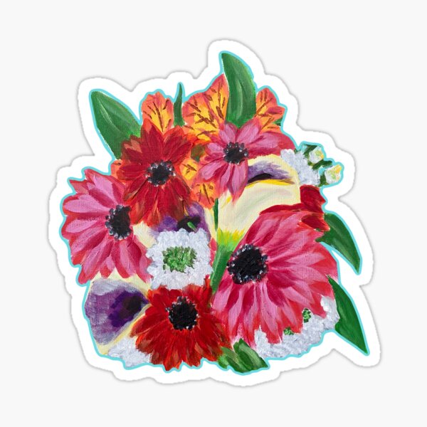 Flowers, Floral Bouquet, Flower Sticker Sticker