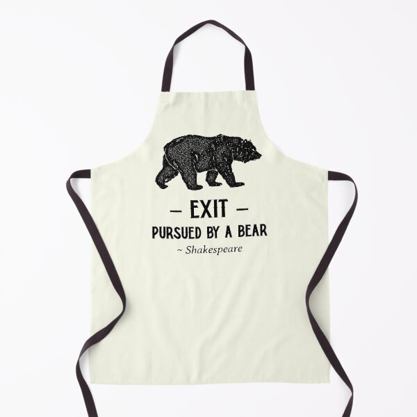 Item preview, Exit Pursued By A Bear, Funny Shakespeare Quote, Black and White designed and sold by IceCreamMuseum.