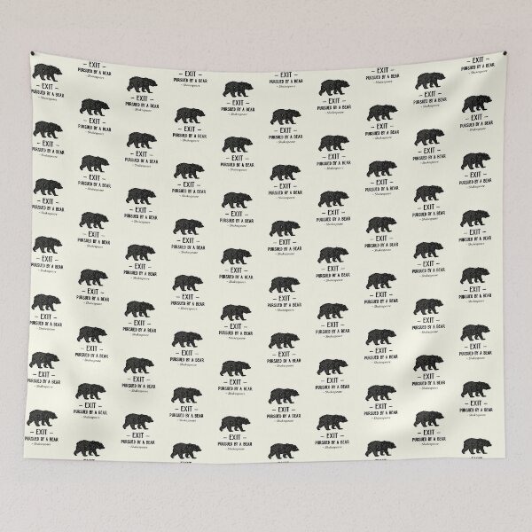 Item preview, Exit Pursued By A Bear, Funny Shakespeare Quote, Black and White designed and sold by IceCreamMuseum.