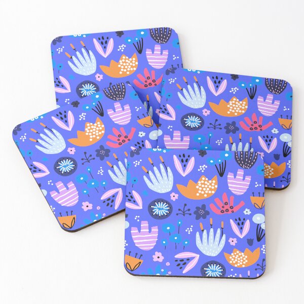 Item preview, Mid-Century Modern Periwinkle Blue With Colorful Designs  designed and sold by DEC02.