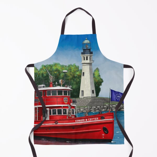 Item preview, Historic Buffalo Harbor Fireboat Edward M. Cotter and Buffalo Lighthouse designed and sold by abbottoons.
