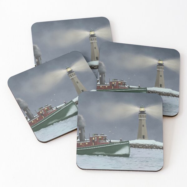 Item preview, Historic Buffalo Harbor Steam Tugboat and Lighthouse designed and sold by abbottoons.