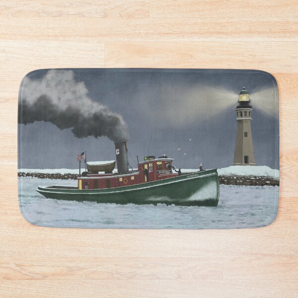 Item preview, Historic Buffalo Harbor Steam Tugboat and Lighthouse designed and sold by abbottoons.