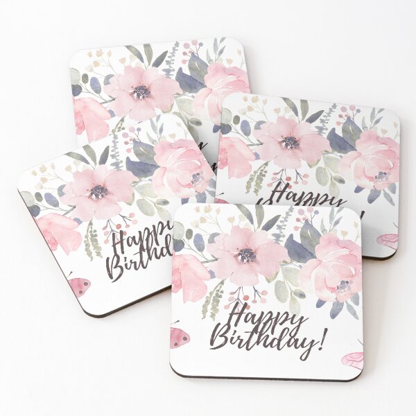Item preview, Happy Birthday Watercolor Roses, Butterflies designed and sold by silviaol.