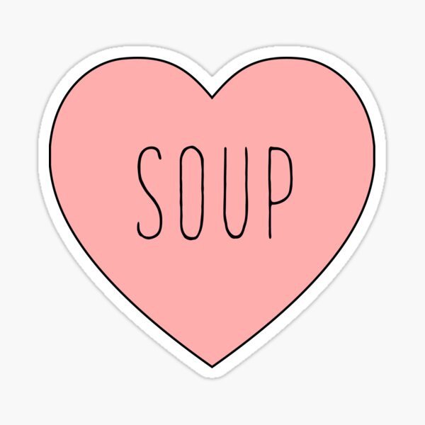 I Love Soup Heart Sticker