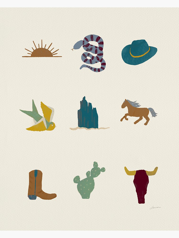 Wild West Icons Sun Kissed Sticker For Sale By Needleandpage