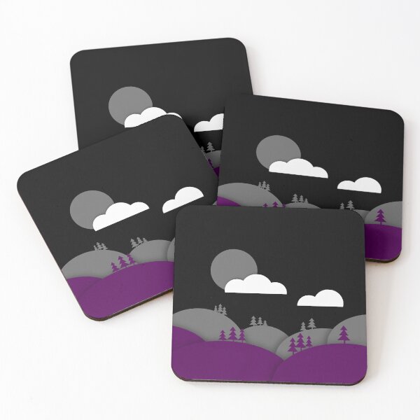 Item preview, Asexual Pride Flag Art Landscape Paper Cut Out designed and sold by cashewdays.
