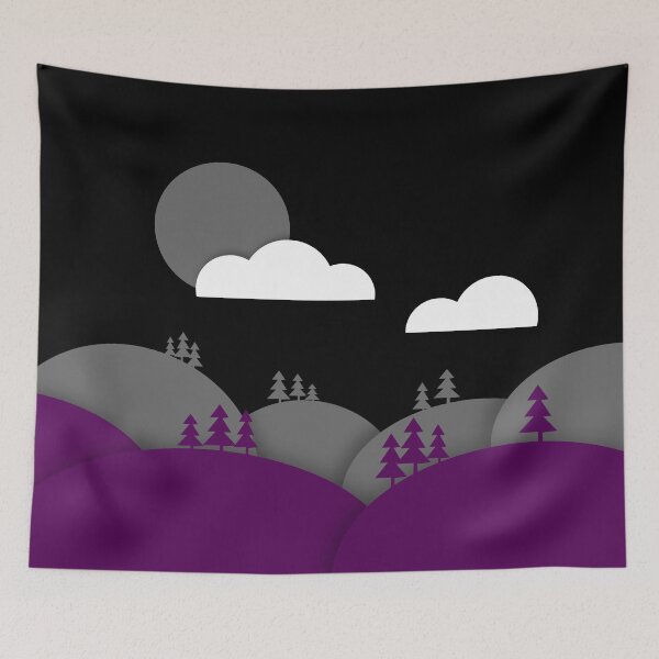 Item preview, Asexual Pride Flag Art Landscape Paper Cut Out designed and sold by cashewdays.