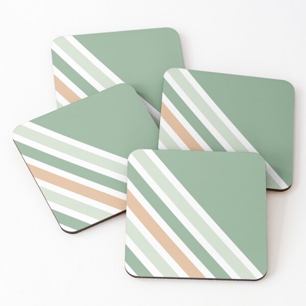 Item preview,  Matcha Cinnamon Latte Diagonal Stripes  designed and sold by Dreaming-Cocoon.