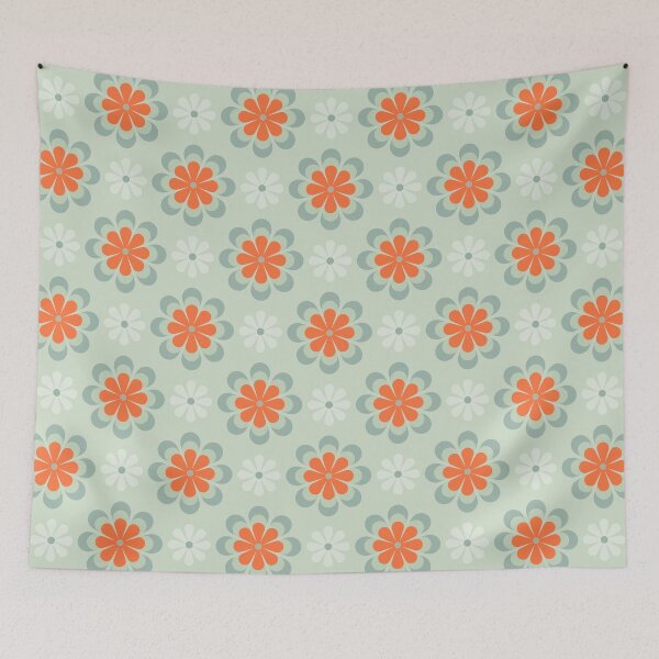 Item preview, Blomma, Retro Flower Pattern in Retro Color Style designed and sold by BesanoStyle.