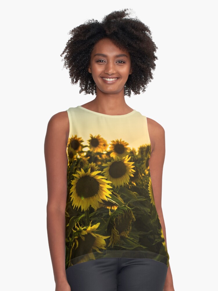 Black top with yellow hot sale flowers