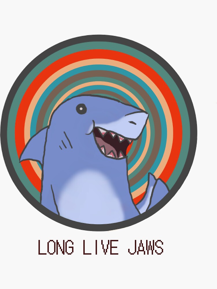 "Jaws The Shark - Inspired by the song by Lemon Demon" Sticker for Sale