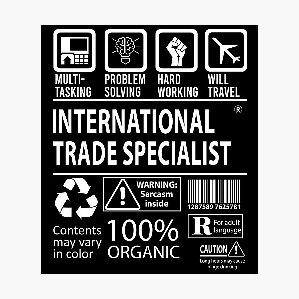 Aperçu de l'œuvre T-shirt de spécialiste du commerce international - T-shirt d'article de cadeau d'emploi certifié multitâche créée et vendue par sabinacsnm.