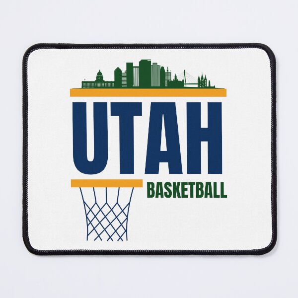 Item preview, Utah Basketball Green Blue Yellow NBA Apparel Utah Jazz Salt Lake City Skyline designed and sold by CameronBischoff.