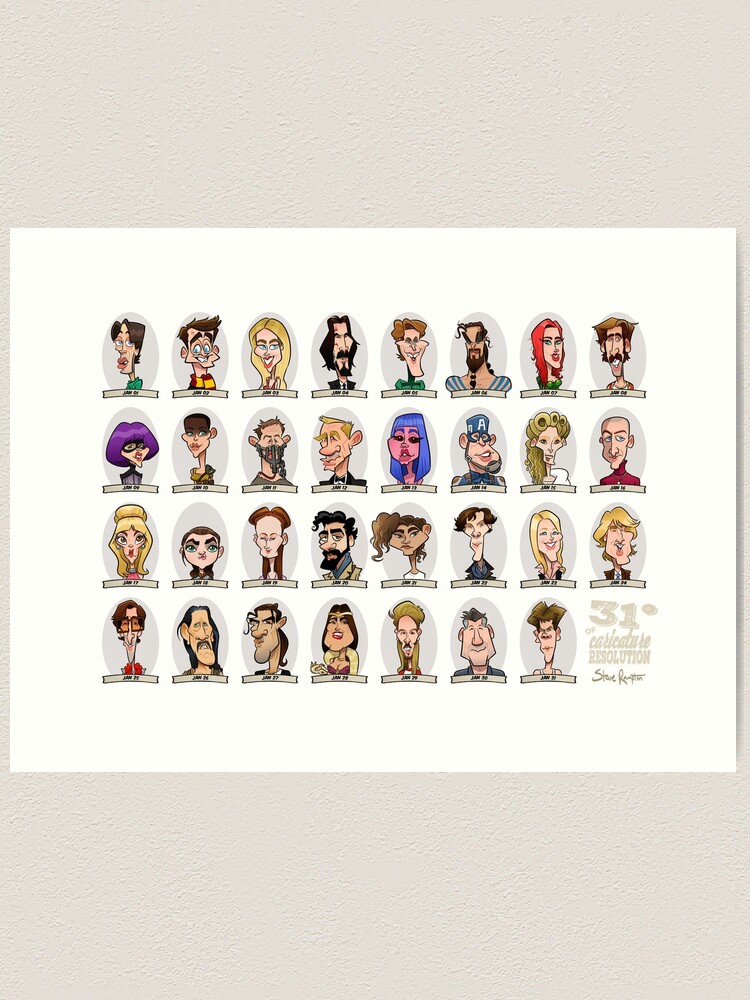 Alternate view of 31 Degrees of Caricature Resolution Art Print