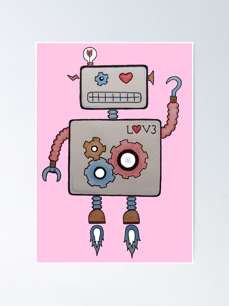 Robot in Love - Cartoon Robot with Heart Eye