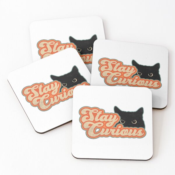Item preview, Stay Curious Black cat Retro designed and sold by Sebhaxer.