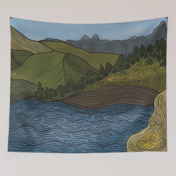 Item preview, Mountain Lake Landscape Sierras designed and sold by WalkSimplyArt.