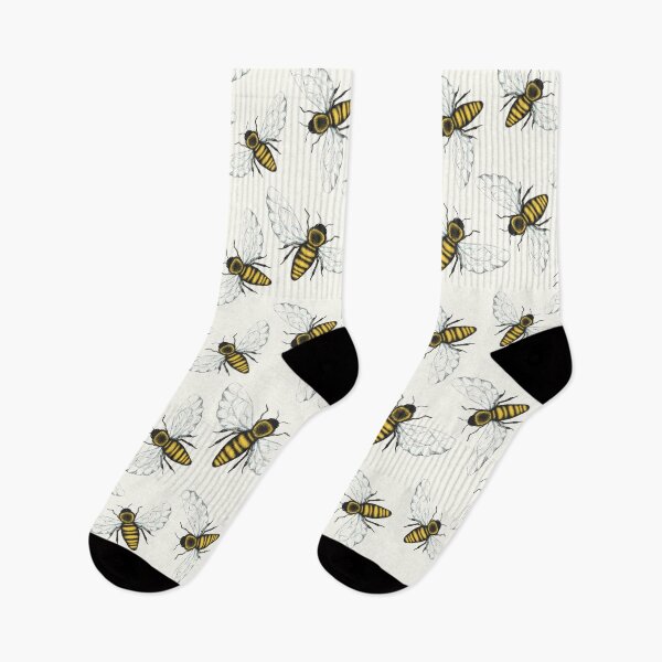 Artikelvorschau, Nahtloses Muster mit bunten handgezeichneten Honigbienen entworfen und verkauft von DarianaArt.