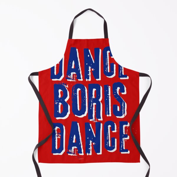 Item preview, Quote mocking Boris Johnson: «Dance, Boris, Dance». Bright red blue print. designed and sold by fowons.