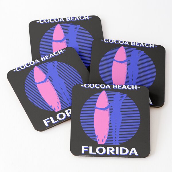 Item preview, Cocoa Beach Florida USA  Retro Sunset Girl Sunset Surfer designed and sold by Samsdesignshop.