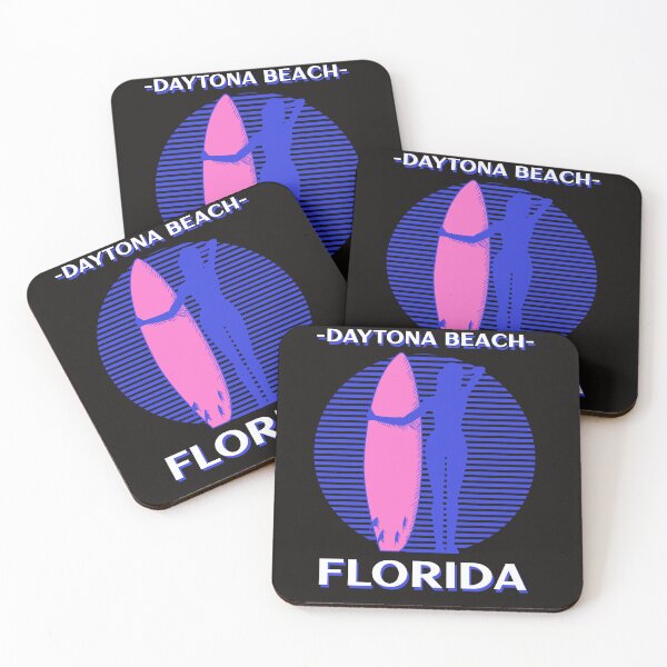 Item preview, Daytona Beach  Florida USA  Retro Sunset Girl  Surfer designed and sold by Samsdesignshop.