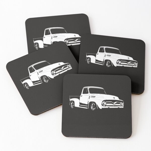 Item preview, Ford F 100 1955 Ford F-100 - stylized white on dark background designed and sold by Torque6699.