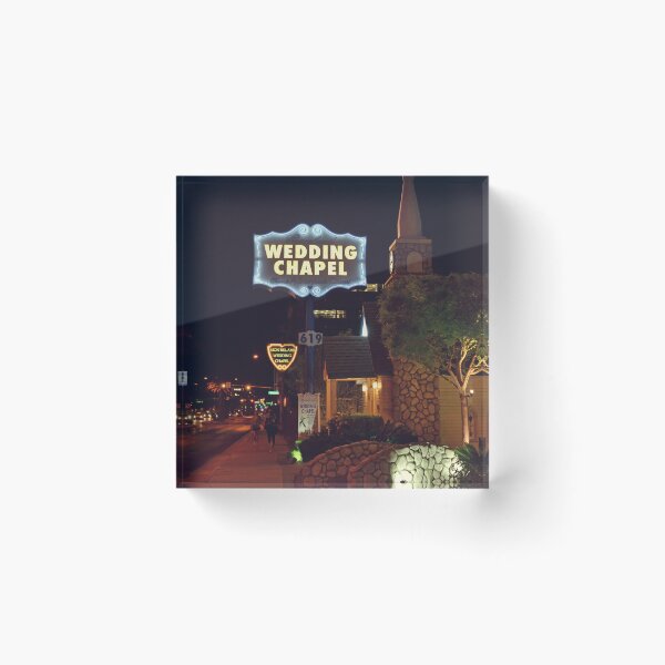 Item preview, Wedding chapel in Las Vegas at night | Neon sign | Travel Photography designed and sold by CarolinaReina.