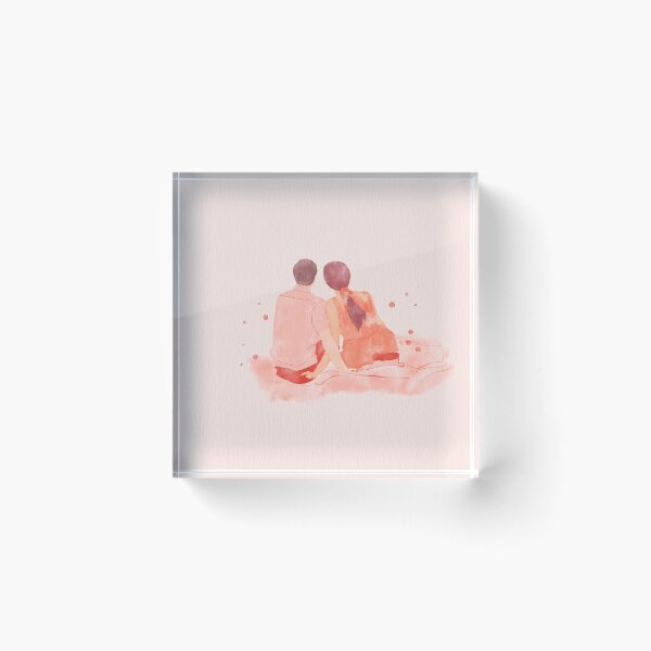 Aperçu de l'œuvre couple, délassant, aquarelle, illustration créée et vendue par NAYANA S KUMAR.
