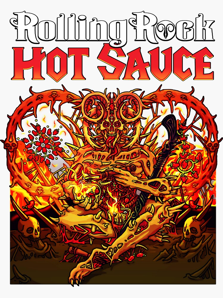 "Rolling Rock Hot Sauce label full" Sticker for Sale by rollingrockfiji