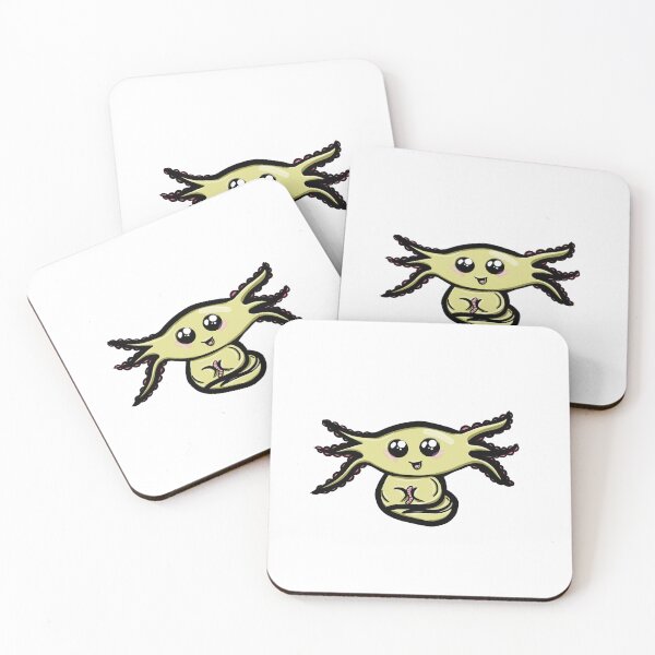 Item preview, Cute Happy Yellow Axolotl with Worm designed and sold by JulesNeerg.