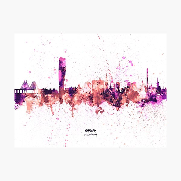 Item preview, Malmo Sweden Skyline designed and sold by ArtPrints.