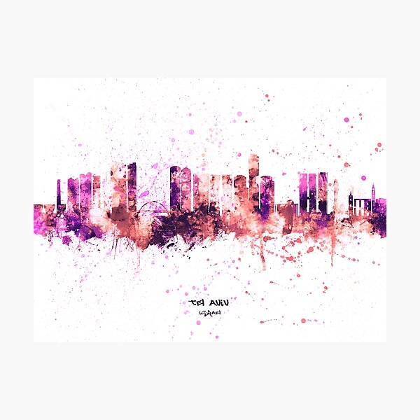 Item preview, Tel Aviv Israel Skyline designed and sold by ArtPrints.