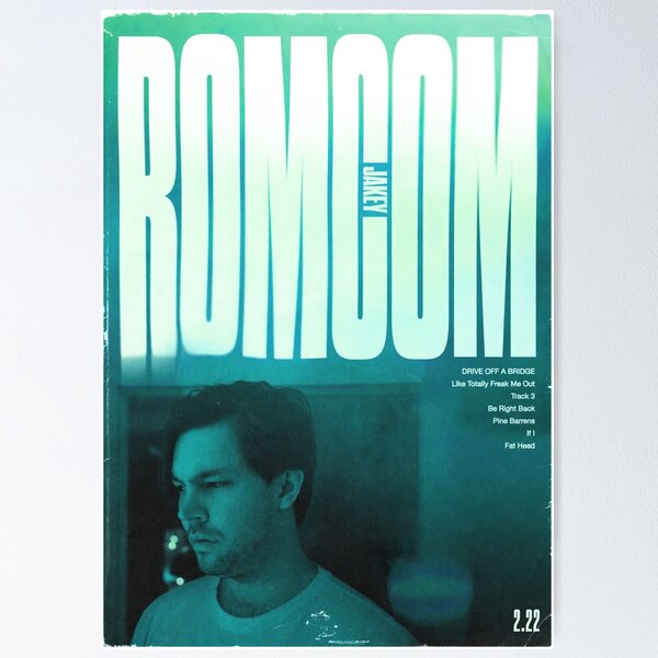 Artikelvorschau, ROMCOM - Jakey Album Poster - Blau entworfen und verkauft von WatchtowerDesign.