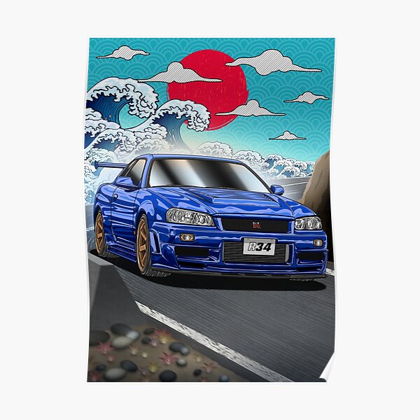 Nissan Skyline GT-R R34 Poster
