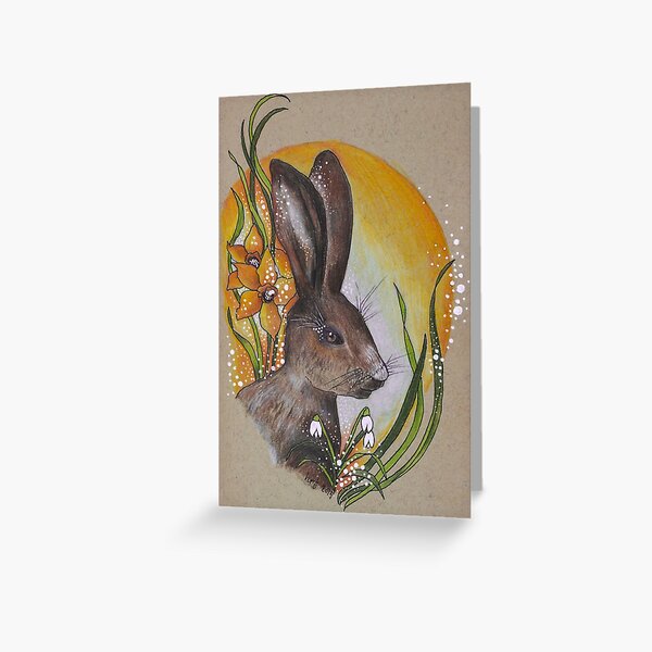 Ostara Spring Hare Greeting Card