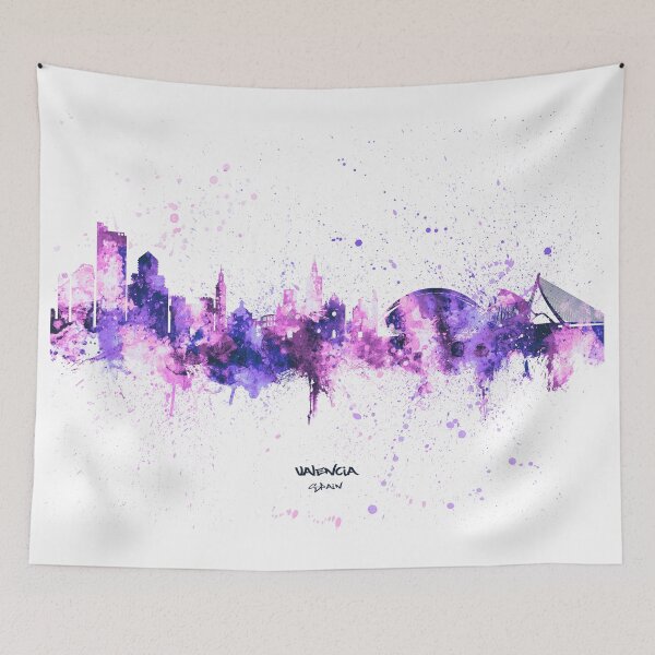 Item preview, Valencia Spain Skyline designed and sold by ArtPrints.