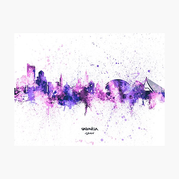 Item preview, Valencia Spain Skyline designed and sold by ArtPrints.