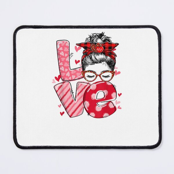 Item preview, Nurse Valentines Day With Love N Messy Bun Hair RN NICU  designed and sold by manzee.