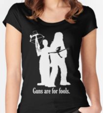 Guns are for fools. Women's Fitted Scoop T-Shirt